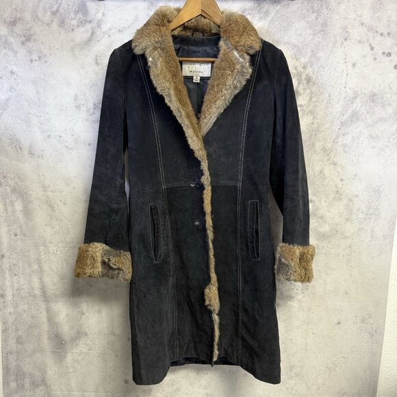 Wilsons Leather Maxima Jacket Womens Penny Lane Coat Genuine Fur Small - Picture 1 of 16